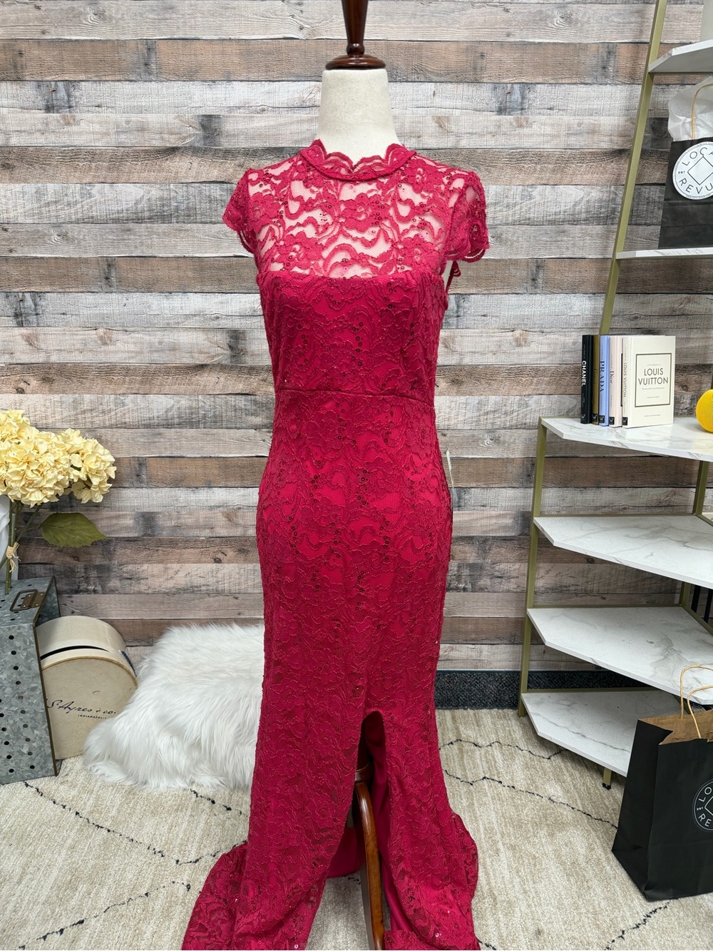 Jump Apparel lace floor length dress NWT